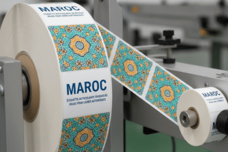 Étiquette autocollante en rouleau Maroc pour lignes automatiques